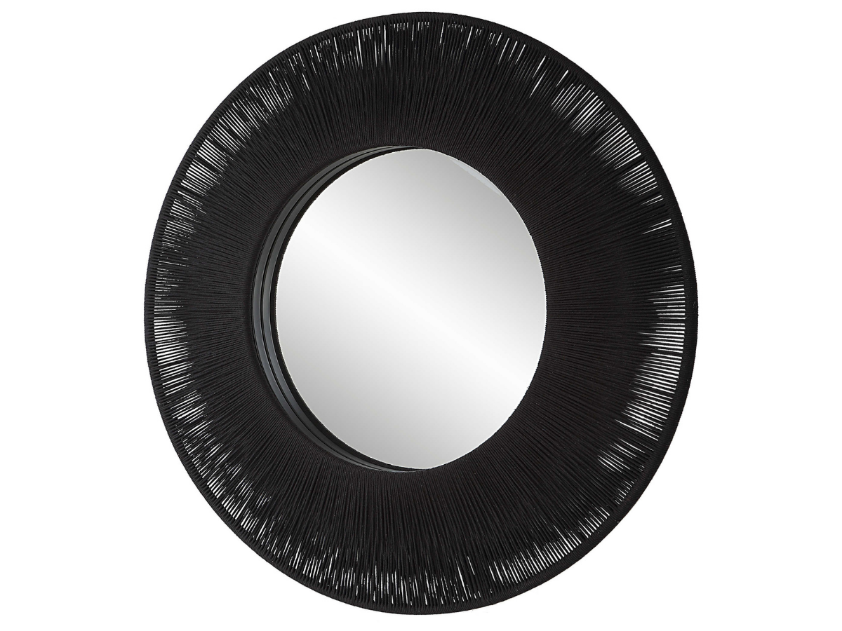 Abbyson Home Scyla Black Round Mirror