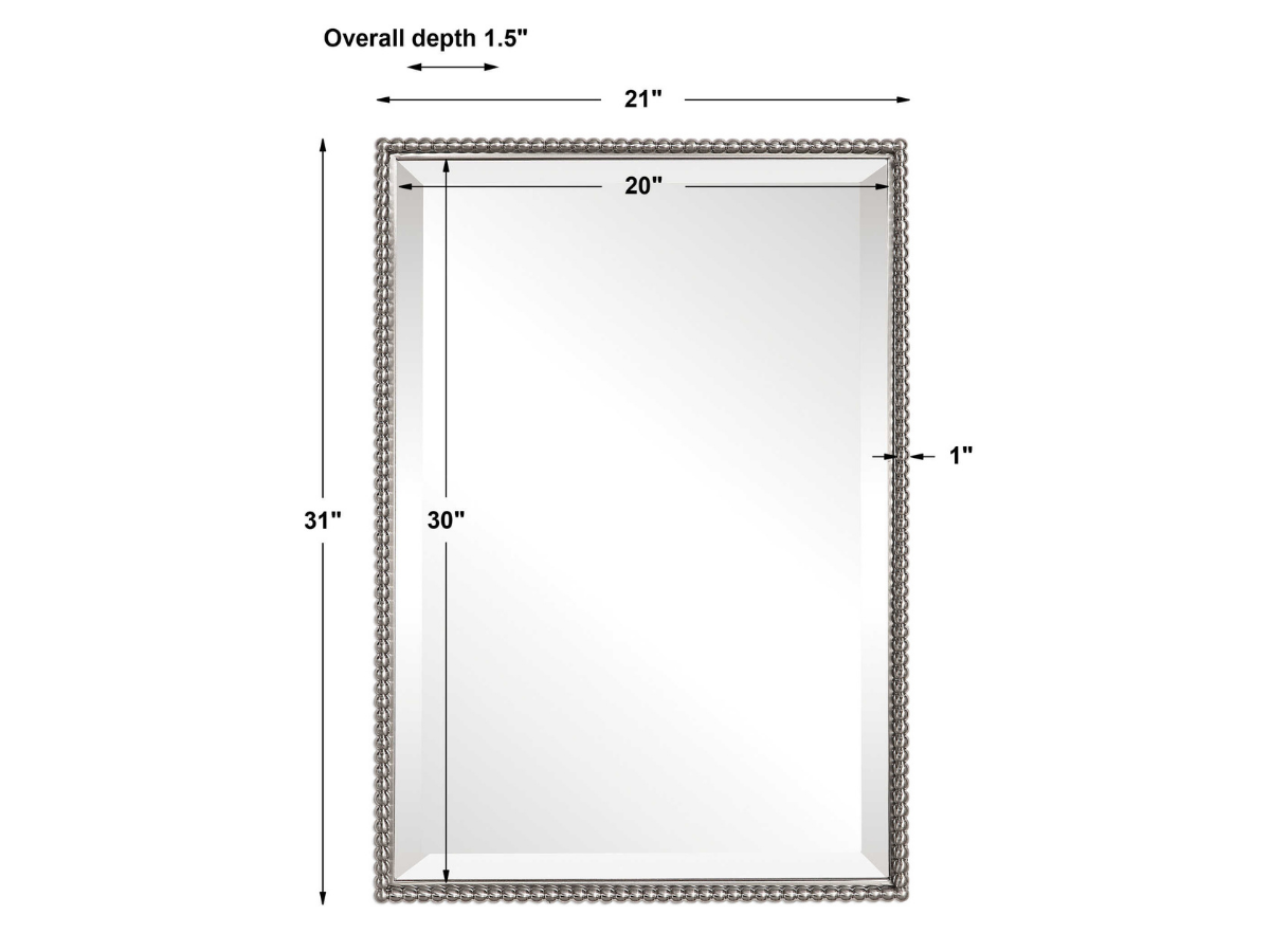 Abbyson Home Soltise Brushed Nickel Mirror