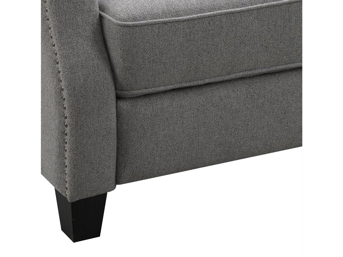Calvin Fabric Push-Back Recliner, Grey Default Title
