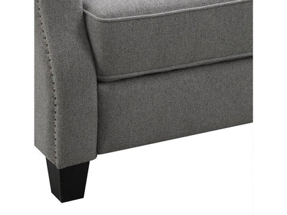 Calvin Fabric Push-Back Recliner, Grey Default Title