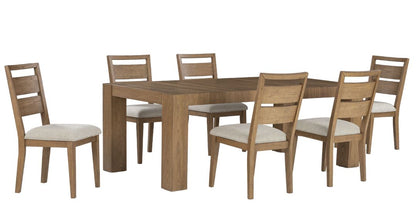 Evelyn Solid Wood 7PC Dining Set, Brown