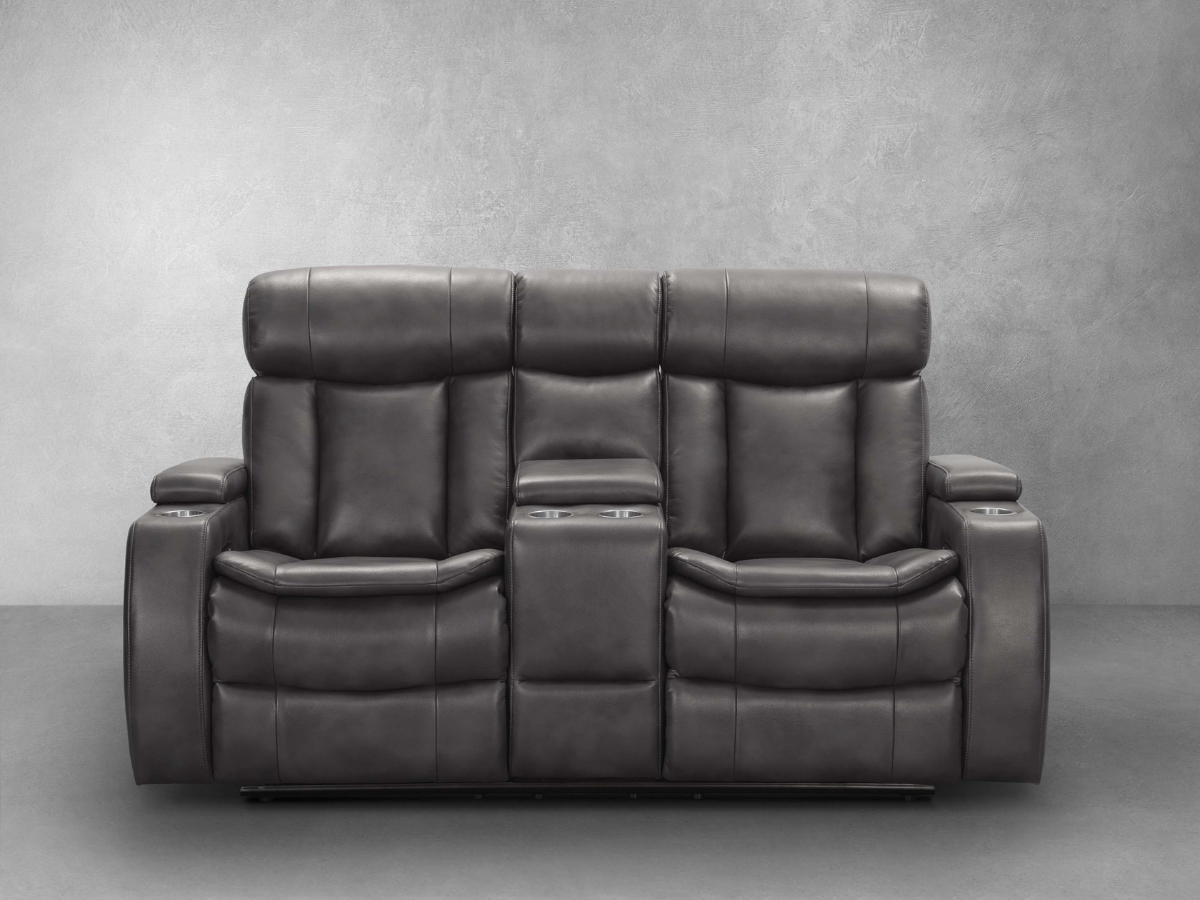 Zayne Power Reclining Leather Loveseat