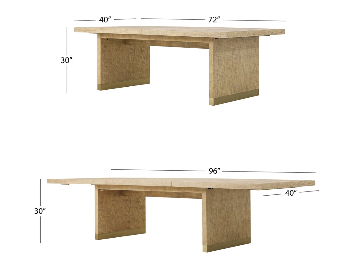 Bacara Modern Classic Wood Brushed Extendable Dining Table