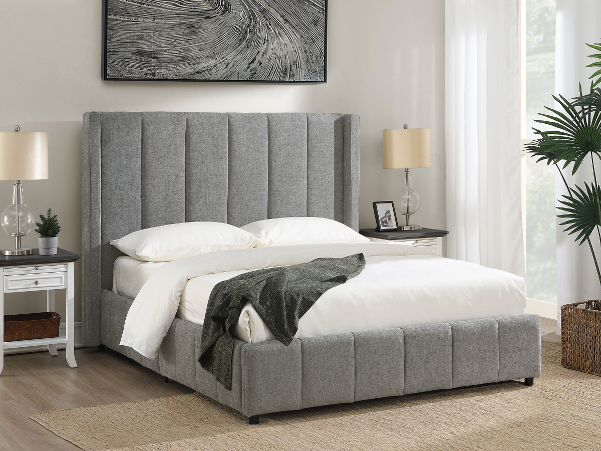 Winnie Channel Bed - Gray - Queen