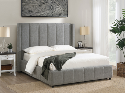 Winnie Channel Bed - Gray - Queen