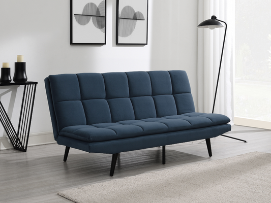 Jaden Convertible Fabric Sofa - Dark Blue