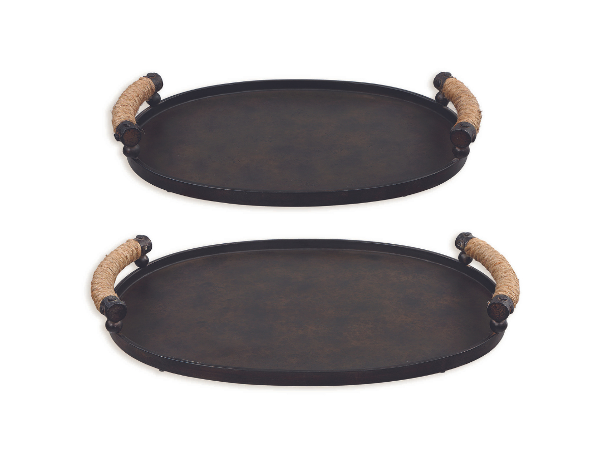 Abbyson Home Verity Bronze Trays, Set of 2