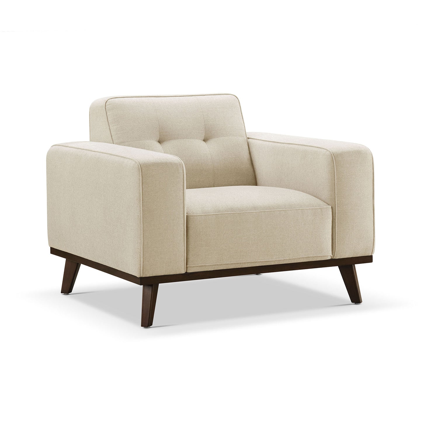 Vicenza Mid-Century Upholstered Chair - Beige
