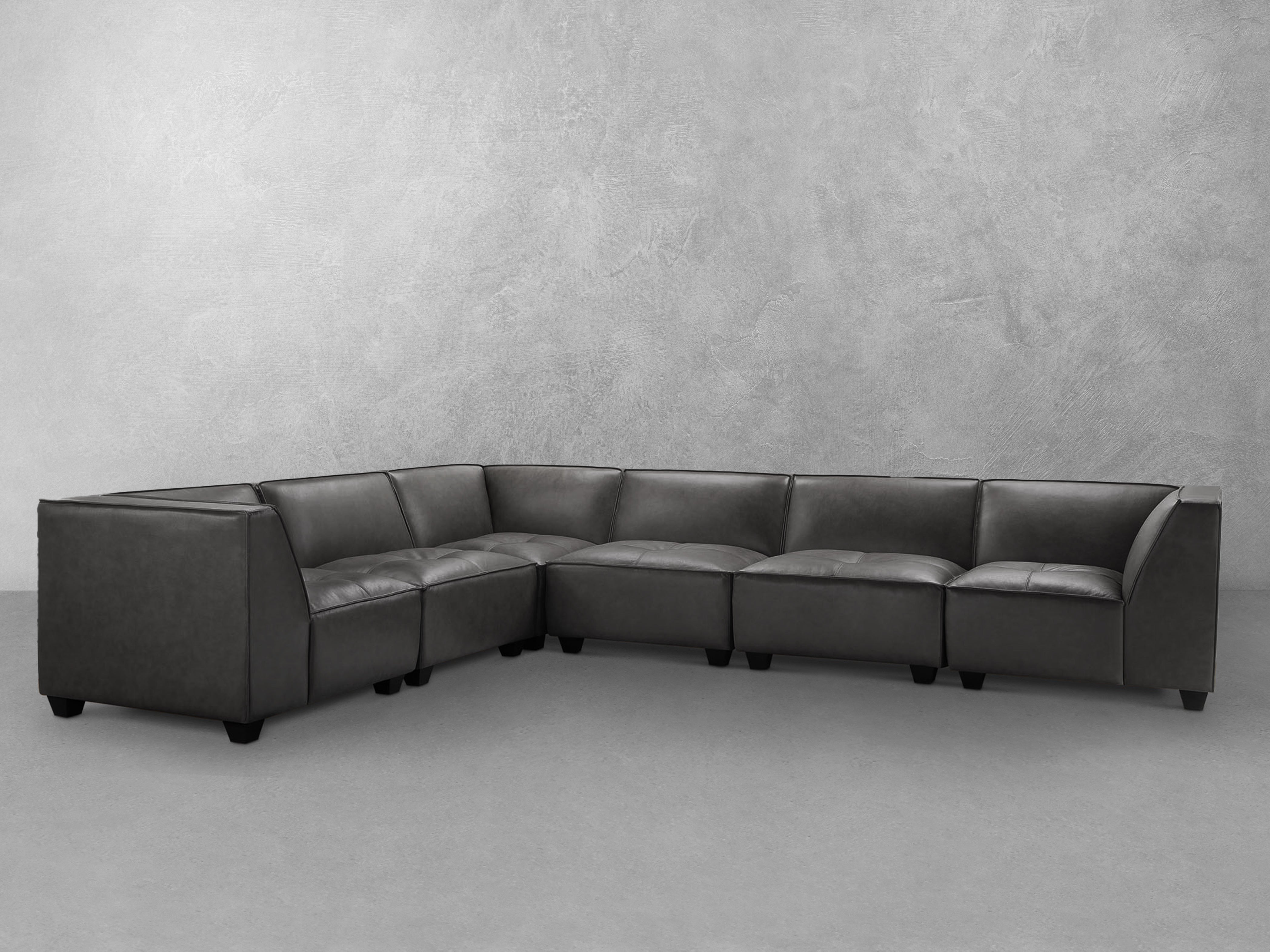 Wallingford 6-pc Modular Leather Sectional, Dark Gray – Abbyson