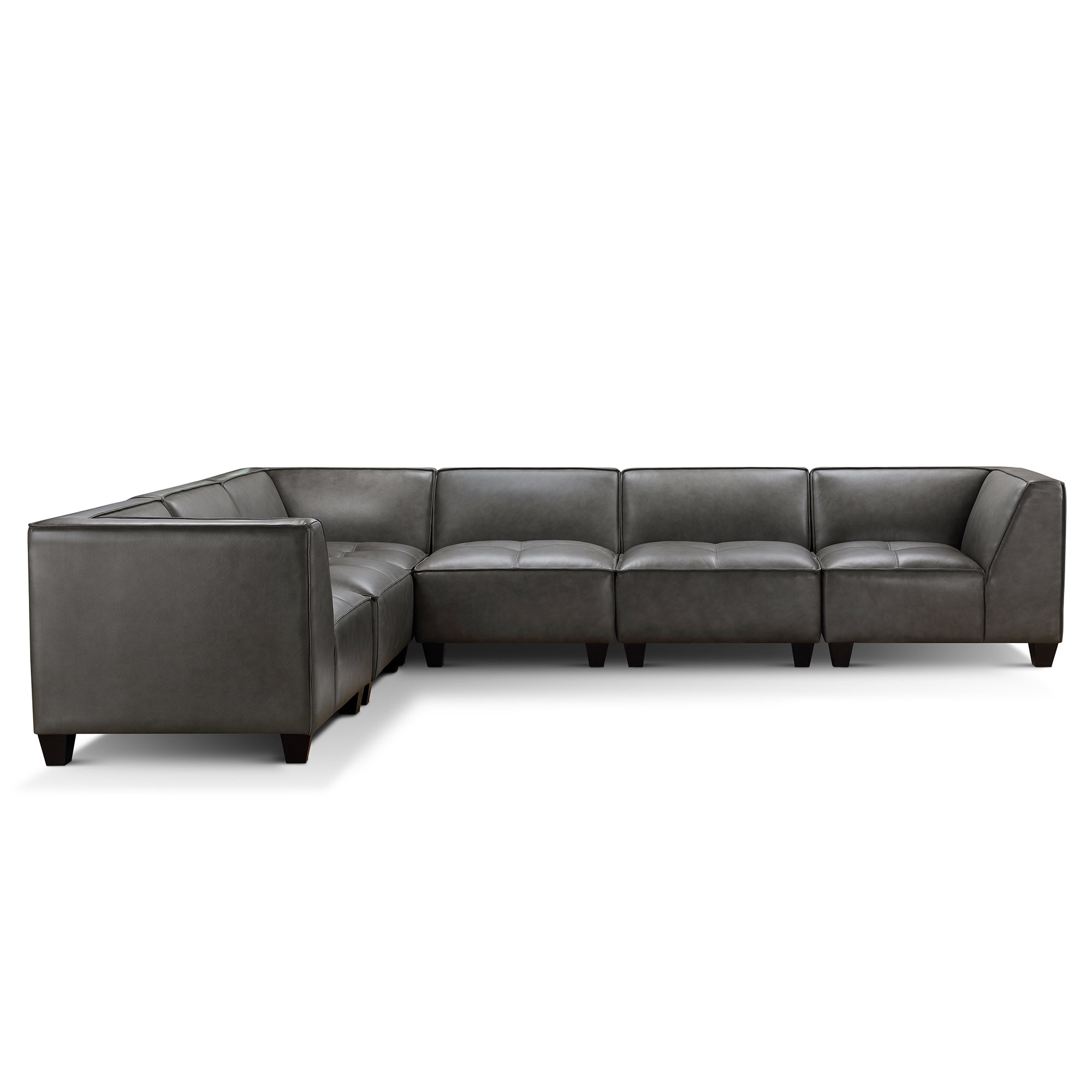 Wallingford 6-pc Modular Leather Sectional, Dark Gray – Abbyson
