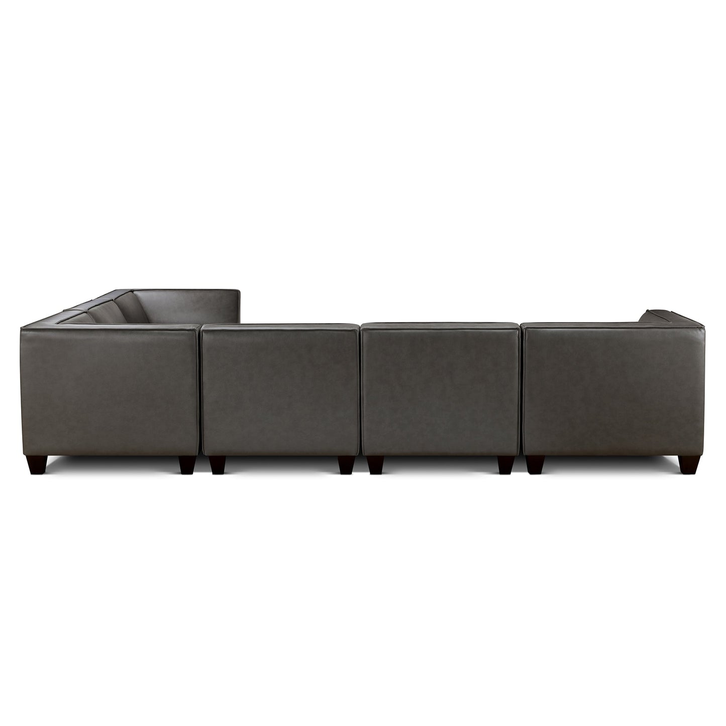 Wallingford 6-pc Modular Leather Sectional, Dark Gray