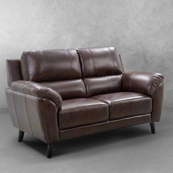 Abbyson Living Zamara Top Grain Leather Loveseat Brown