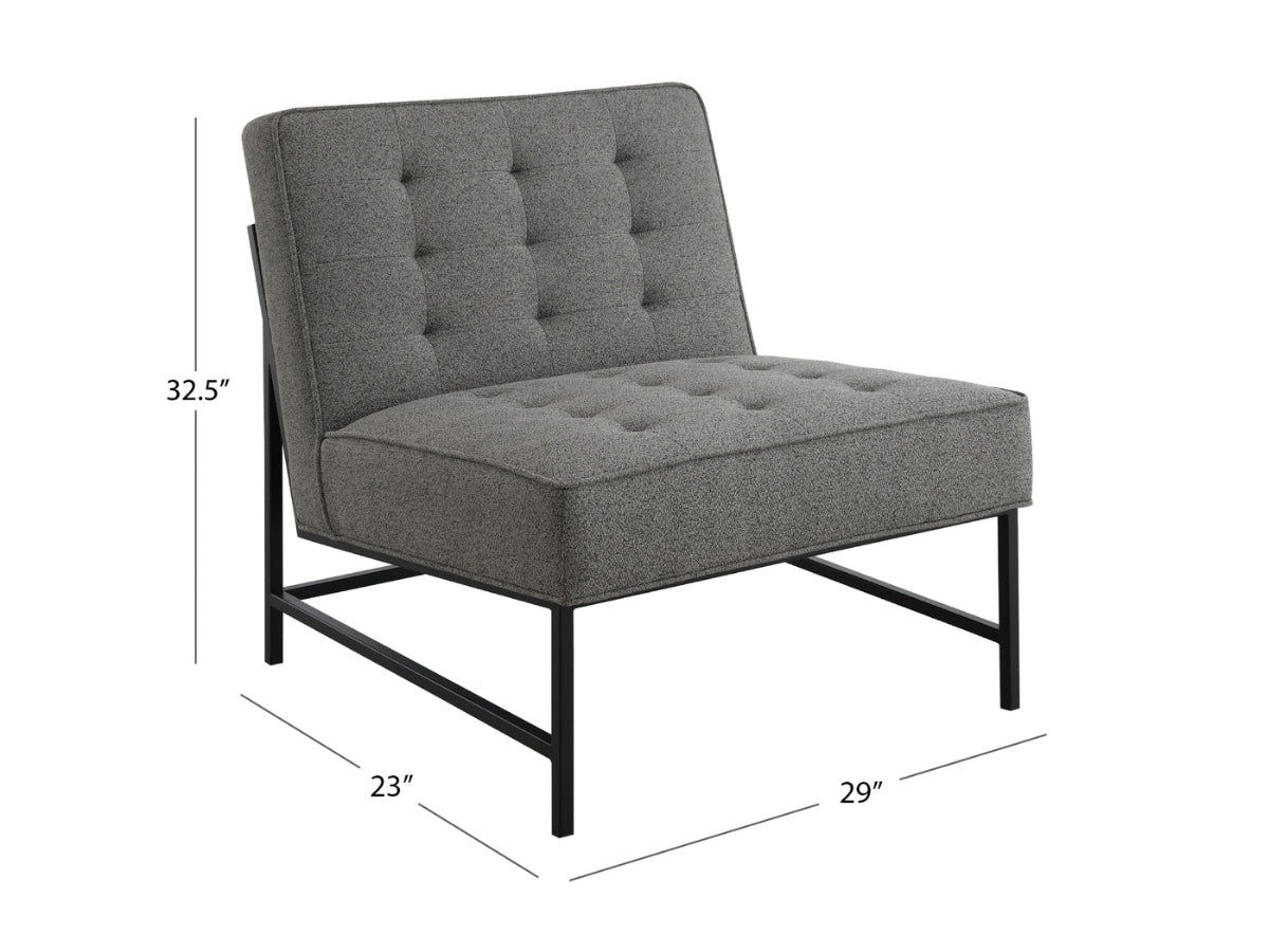 Astor Tufted Fabric Chair - Dark Gray - Abbyson - Living Room