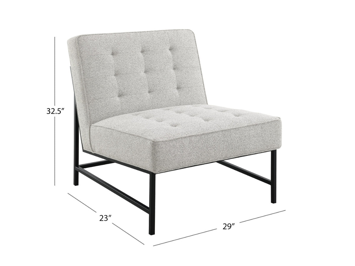 Astor Tufted Fabric Chair - Ivory - Abbyson - Living Room