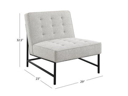 Astor Tufted Fabric Chair - Ivory - Abbyson - Living Room