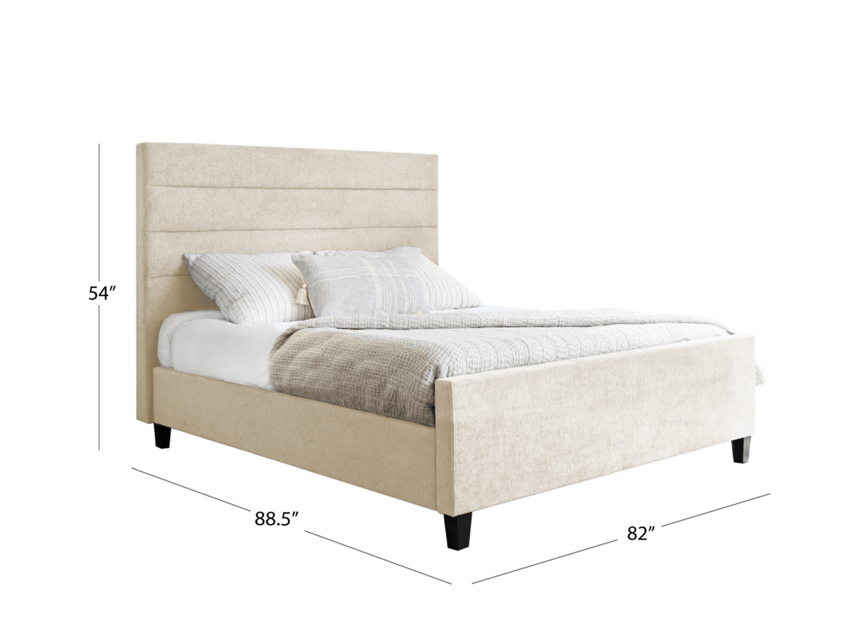 Athena (Seneca) Upholstered Bed - Cream - King - Abbyson - Bedroom