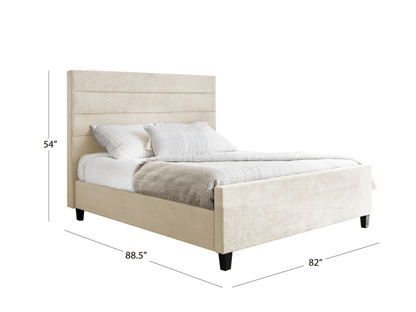 Athena (Seneca) Upholstered Bed - Cream - King - Abbyson - Bedroom