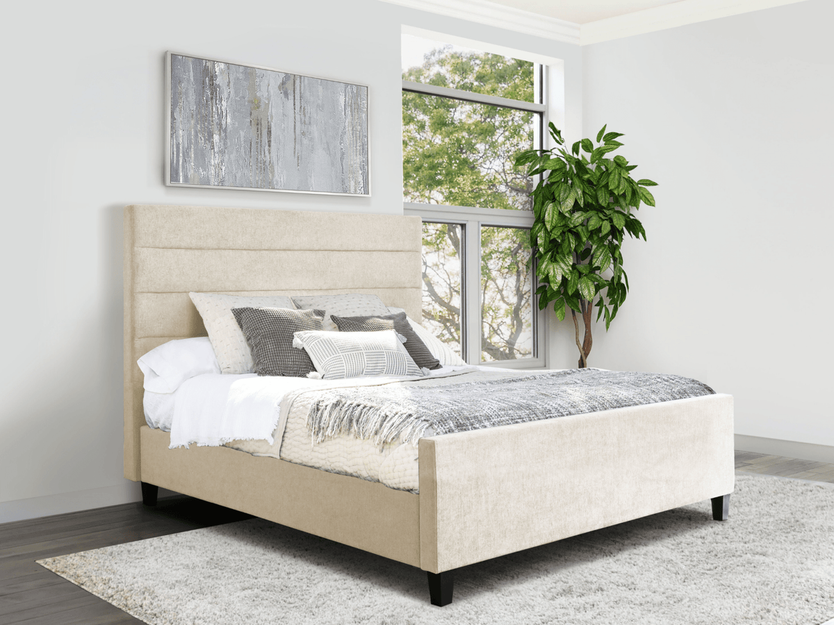 Athena (Seneca) Upholstered Bed - Cream - King - Abbyson - Bedroom