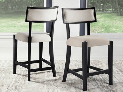 Avery Wood-Back Upholstered Counter Stool (2pk) - Abbyson - Dining Room