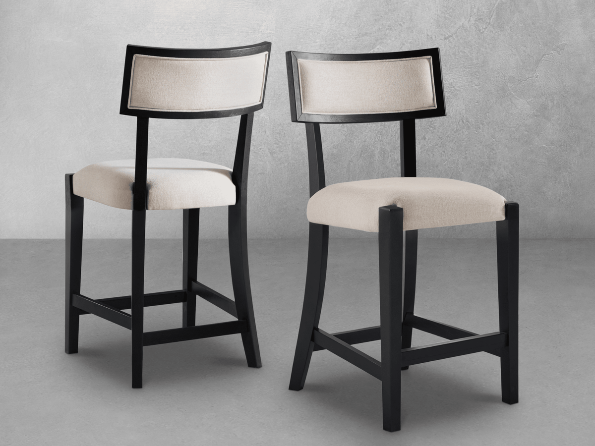 Avery Wood-Back Upholstered Counter Stool (2pk) - Abbyson - Dining Room
