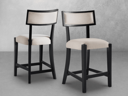 Avery Wood-Back Upholstered Counter Stool (2pk) - Abbyson - Dining Room