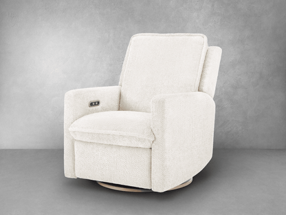 Ayden Boucle Swivel Glider Power Recliner - White - Abbyson - Living Room