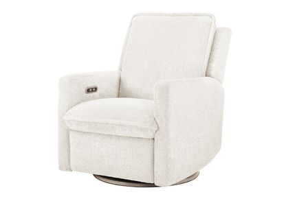 Ayden Boucle Swivel Glider Power Recliner - White - Abbyson - Living Room