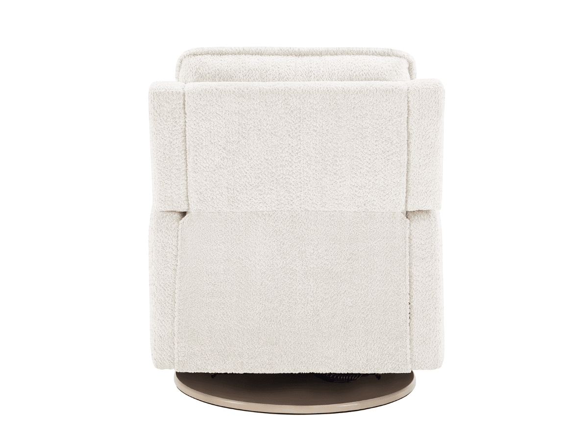 Ayden Boucle Swivel Glider Power Recliner - White - Abbyson - Living Room