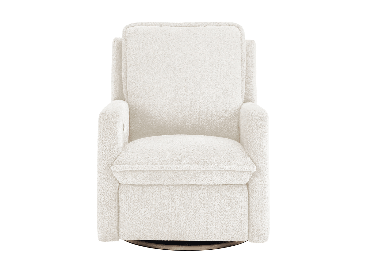 Ayden Boucle Swivel Glider Power Recliner - White - Abbyson - Living Room