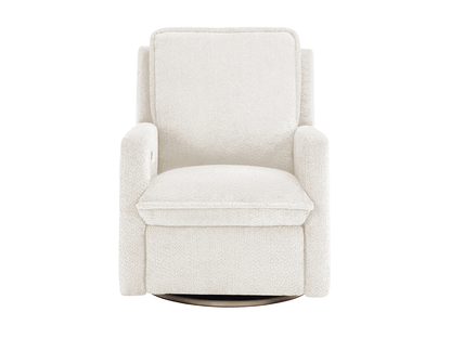 Ayden Boucle Swivel Glider Power Recliner - White - Abbyson - Living Room