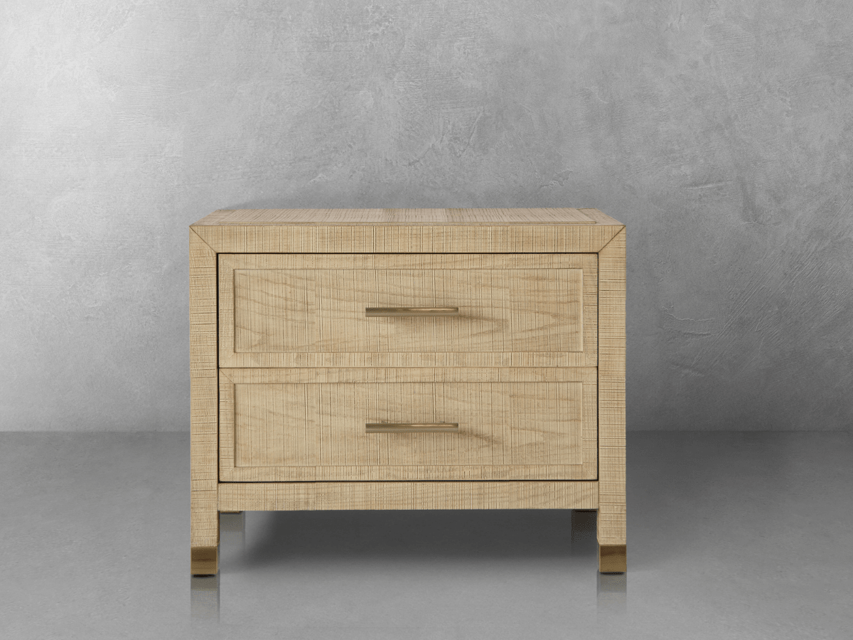 Bacara Modern Classic Wood Brushed 2 Drawer Nightstand - Natural - Abbyson - Bedroom