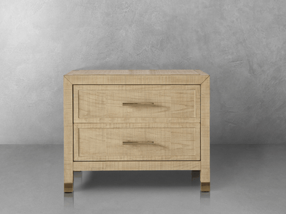 Bacara Modern Classic Wood Brushed 2 Drawer Nightstand - Natural - Abbyson - Bedroom