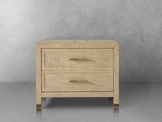 Bacara Modern Classic Wood Brushed 2 Drawer Nightstand - Natural - Abbyson - Bedroom