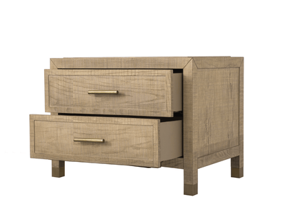 Bacara Modern Classic Wood Brushed 2 Drawer Nightstand - Natural - Abbyson - Bedroom