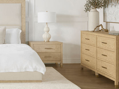Bacara Modern Classic Wood Brushed 2 Drawer Nightstand - Natural - Abbyson - Bedroom