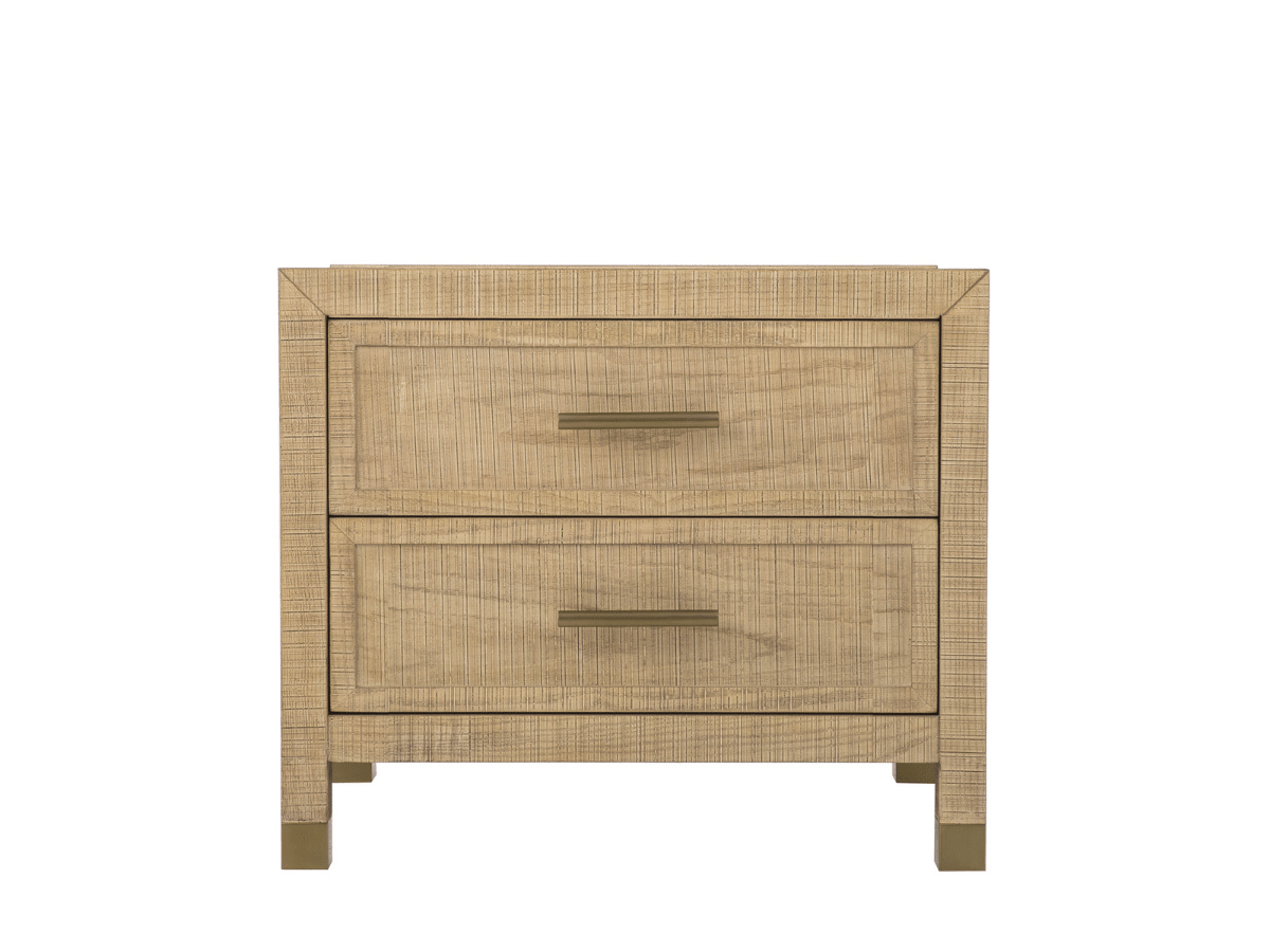 Bacara Modern Classic Wood Brushed 2 Drawer Nightstand - Natural - Abbyson - Bedroom