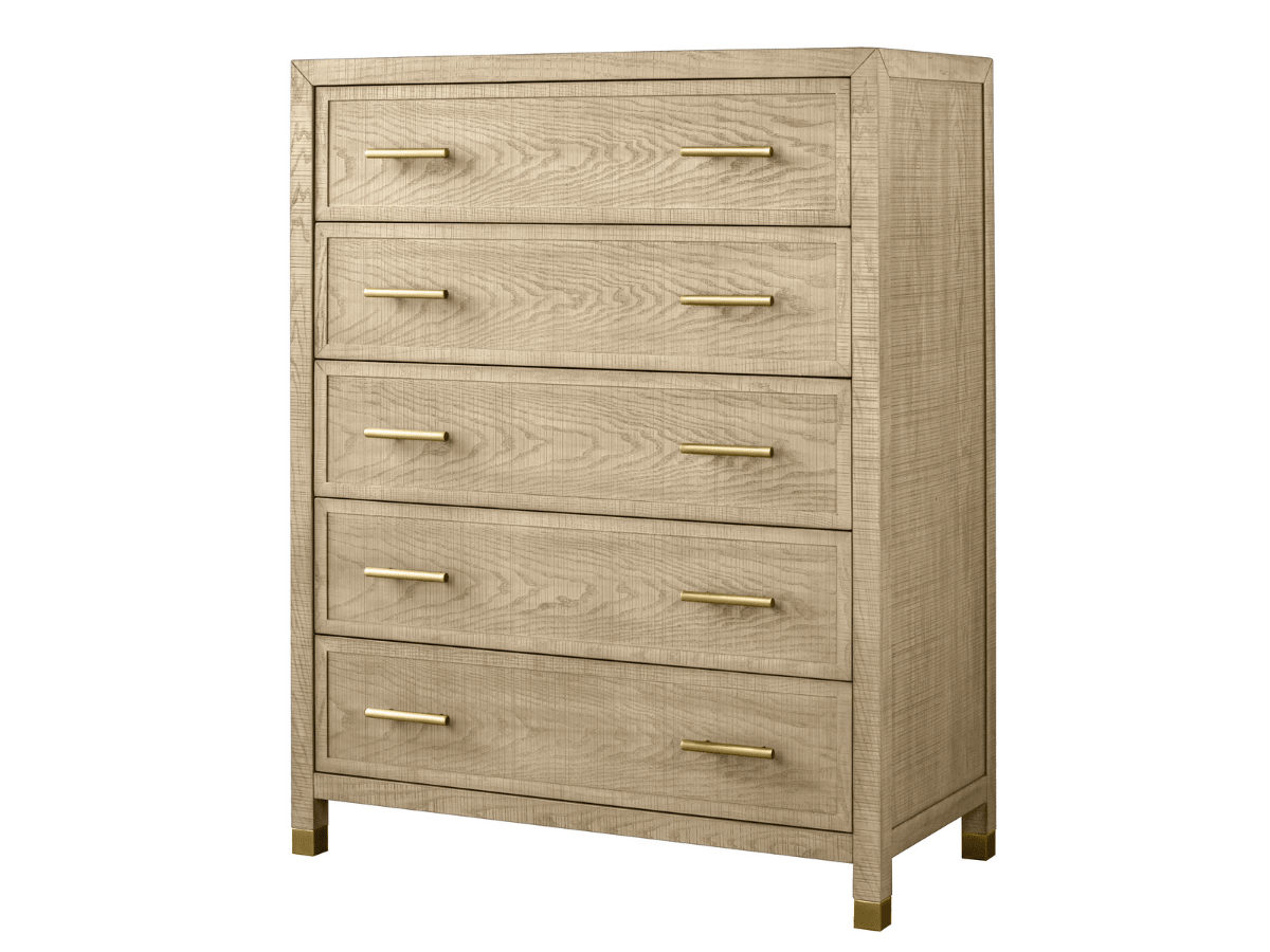 Bacara Modern Classic Wood Brushed 5-Drawer Chest 42' - Natural - Abbyson - Bedroom