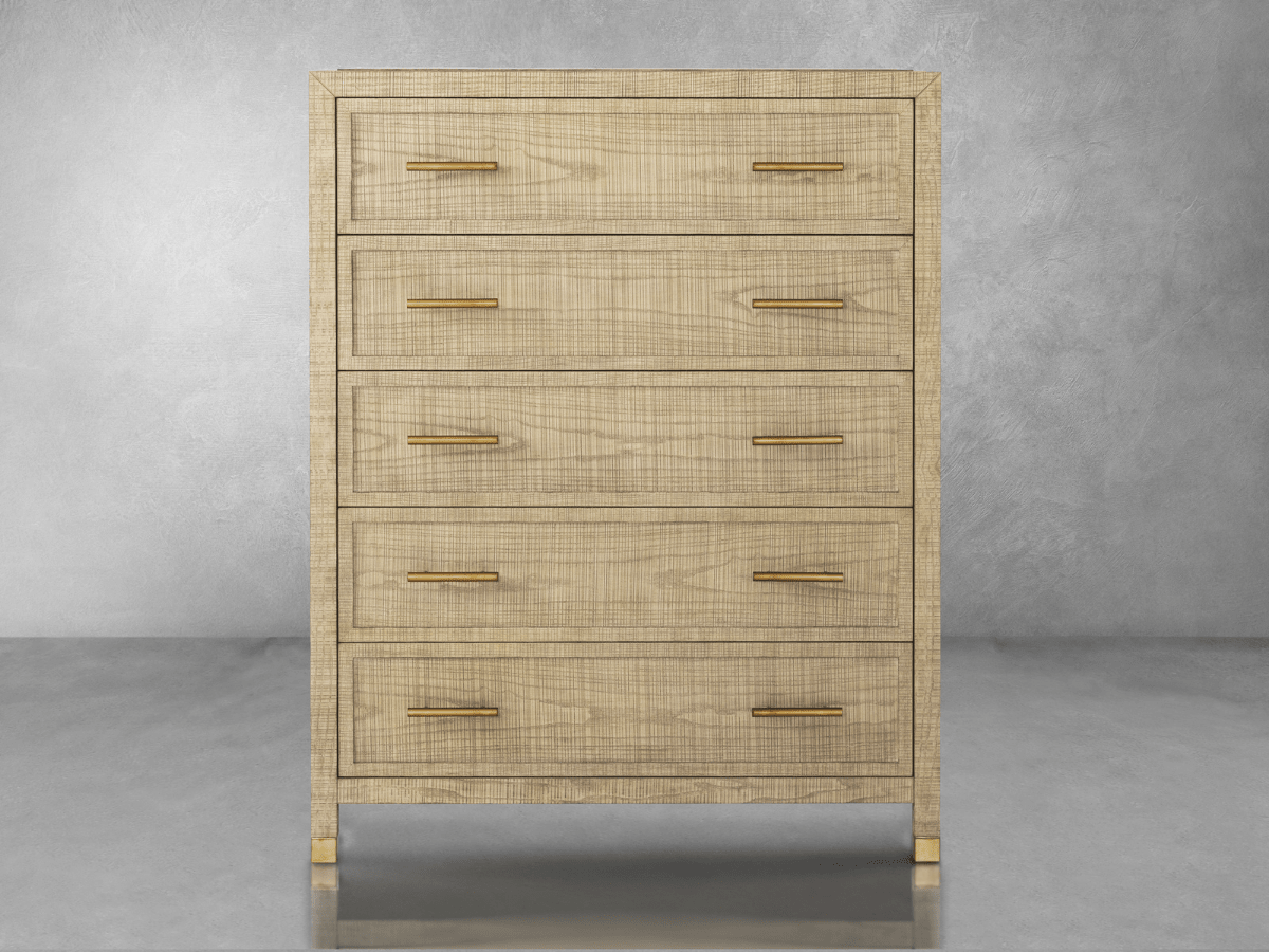 Bacara Modern Classic Wood Brushed 5-Drawer Chest 42' - Natural - Abbyson - Bedroom