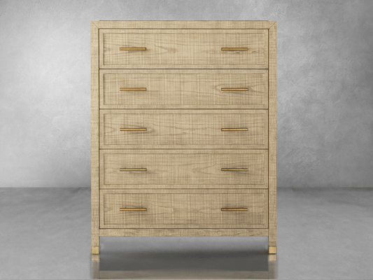 Bacara Modern Classic Wood Brushed 5-Drawer Chest 42' - Natural - Abbyson - Bedroom