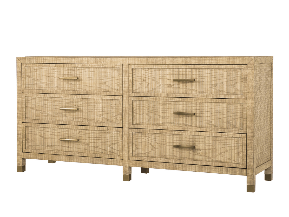 Bacara Modern Classic Wood Brushed 6-Drawer Dresser 72' - Natural - Abbyson - Bedroom
