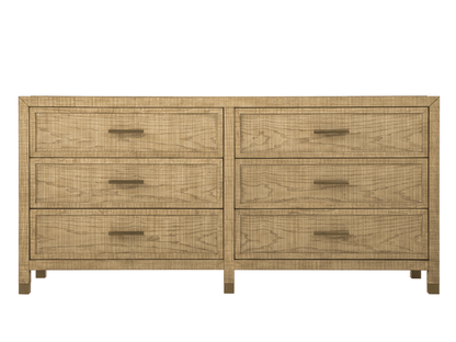 Bacara Modern Classic Wood Brushed 6-Drawer Dresser 72' - Natural - Abbyson - Bedroom