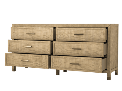 Bacara Modern Classic Wood Brushed 6-Drawer Dresser 72' - Natural - Abbyson - Bedroom