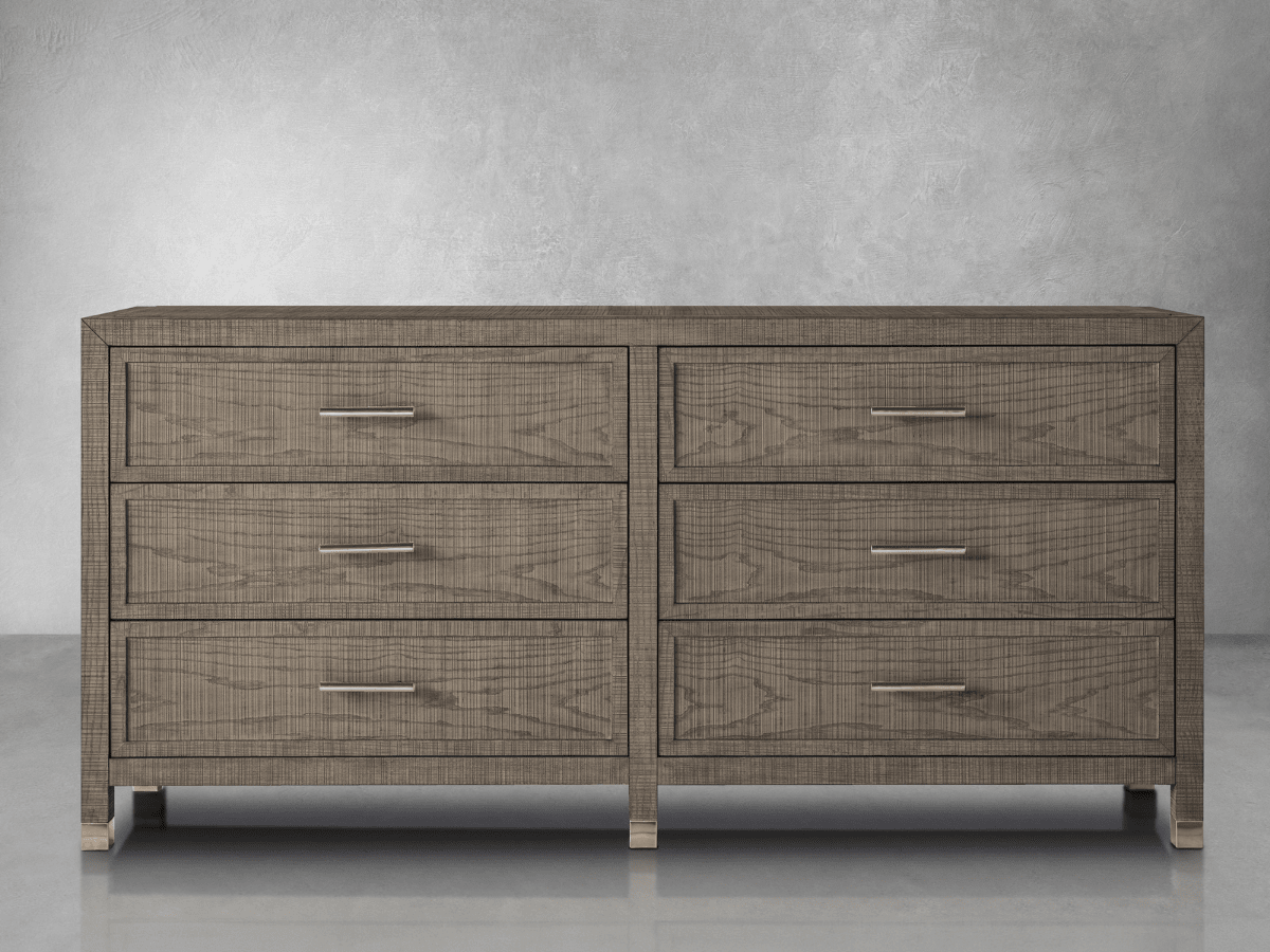 Bacara Modern Classic Wood Brushed 6-Drawer Dresser - Gray - Abbyson - Bedroom