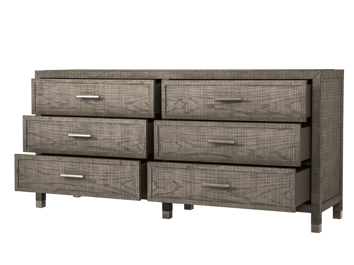 Bacara Modern Classic Wood Brushed 6-Drawer Dresser - Gray - Abbyson - Bedroom