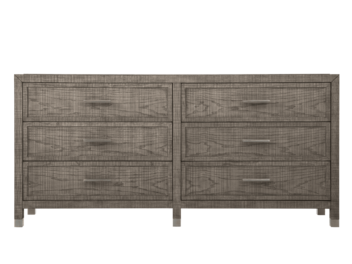 Bacara Modern Classic Wood Brushed 6-Drawer Dresser - Gray - Abbyson - Bedroom