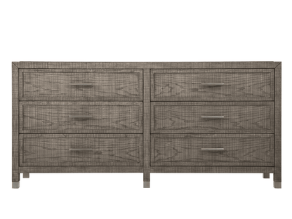 Bacara Modern Classic Wood Brushed 6-Drawer Dresser - Gray - Abbyson - Bedroom