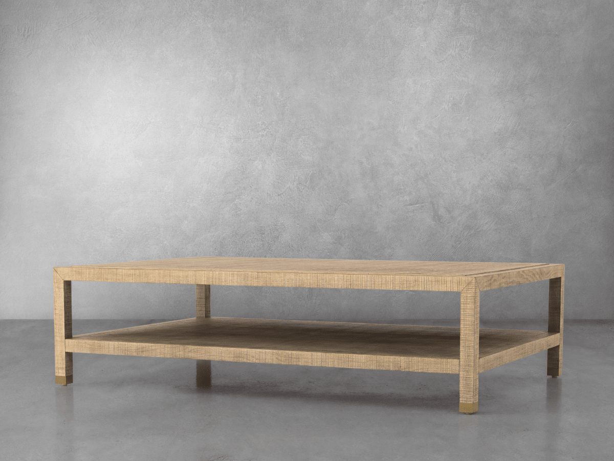 Bacara Modern Classic Wood Brushed Coffee Table 60' - Natural - Abbyson - Living Room