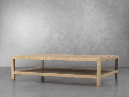 Bacara Modern Classic Wood Brushed Coffee Table 60' - Natural - Abbyson - Living Room