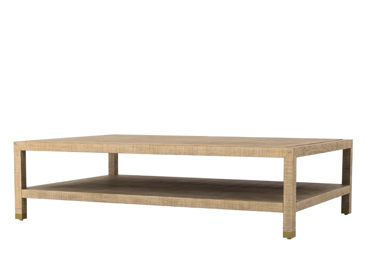 Bacara Modern Classic Wood Brushed Coffee Table 60' - Natural - Abbyson - Living Room