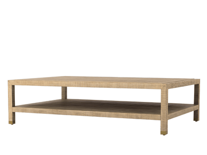Bacara Modern Classic Wood Brushed Coffee Table 60' - Natural - Abbyson - Living Room
